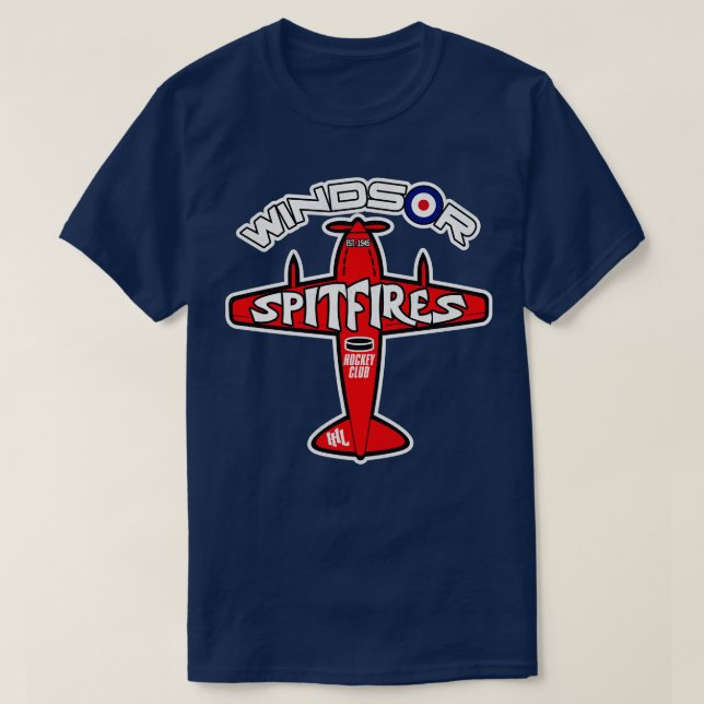 Defunktionierte Windsor Spitfire Hockey-Mannschaft T-Shirt (Design vorne)