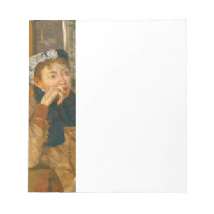 Degas A Women sitzt neben einer Vase von Blume Notizblock