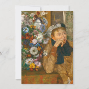 Degas A Women sitzt neben einer Vase von Blume Save The Date