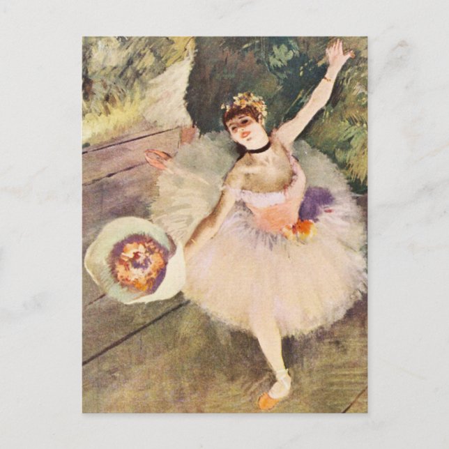 Degas Ballerina mit Bouquet von Blume Postkarte (Vorderseite)