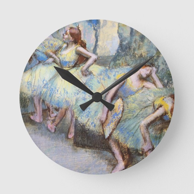 Degas Ballet Dancers Impressionist Runde Wanduhr (Vorderseite)
