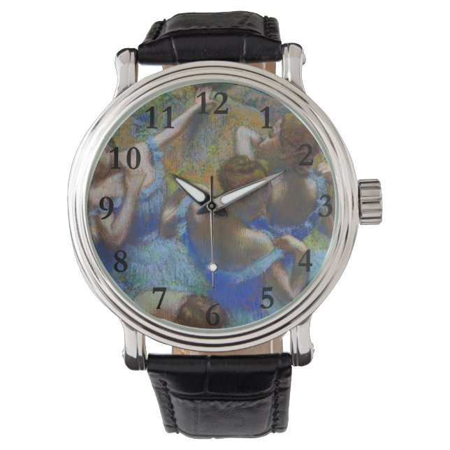 Degas Blue Dancers Pastel Fine Art Masterpiece Armbanduhr (Vorderseite)