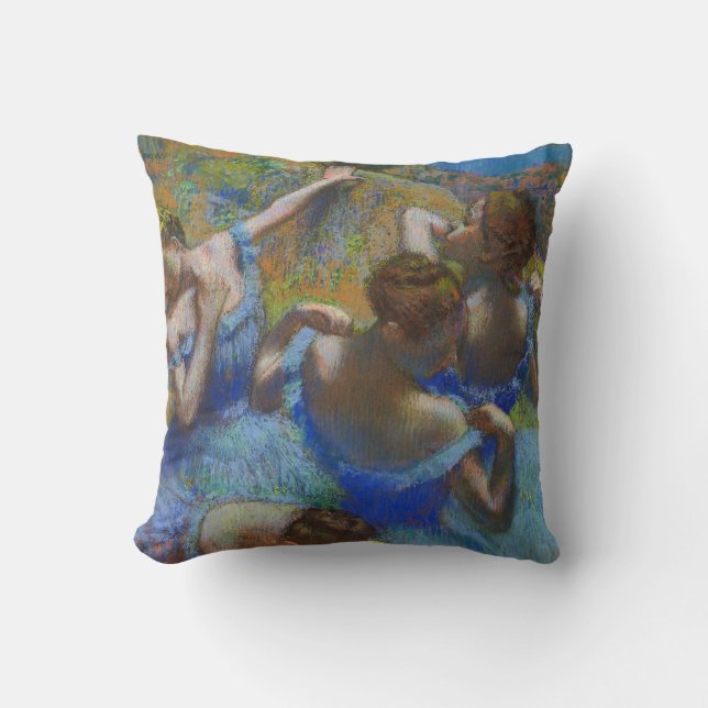 Degas Blue Dancers Pastel Fine Art Masterpiece Kissen (Vorderseite)