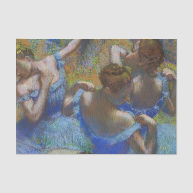 Degas Blue Dancers Pastel Fine Art Masterpiece Seidenpapier (Vorderseite)