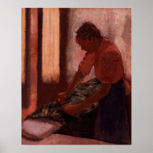 Degas - Bügelnden Frau Poster