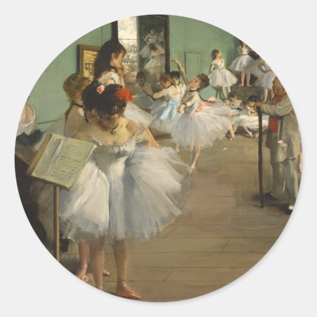 Degas Dance Class Cafè Lugano Runder Aufkleber (Vorderseite)