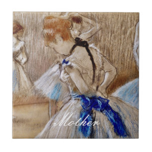 Degas Dancer mit blauem Band Fliese