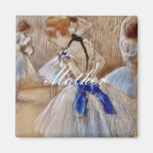 Degas Dancer mit blauem Band Magnet (Vorne)
