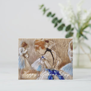 Degas Dancer mit blauem Band Postkarte