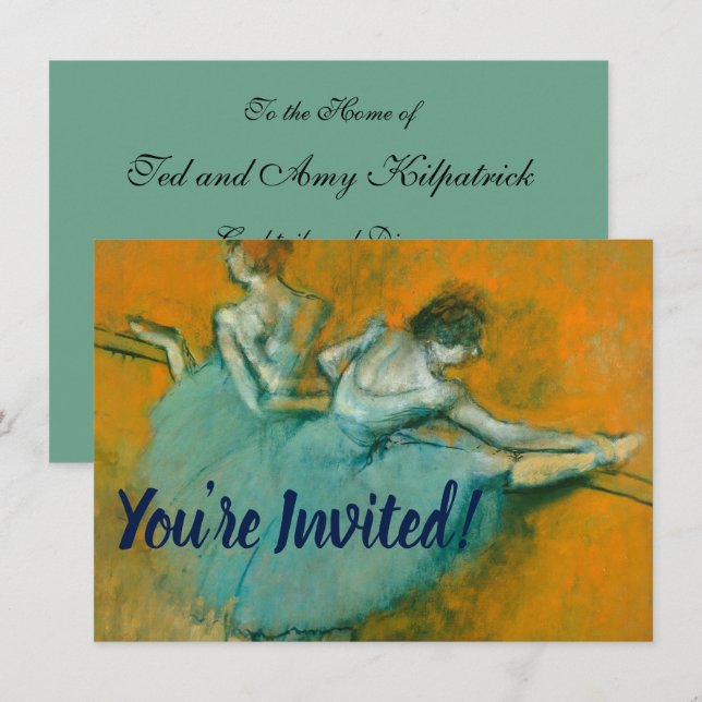 Degas Dancers im Bar Ballet Einladung (Vorne/Hinten)
