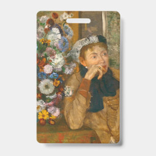 Degas Eine Frau sitzt neben einer Blumenvase Ausweis