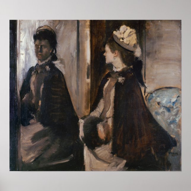 Degas - Frau Jeantaud im Spiegel Poster (Vorne)