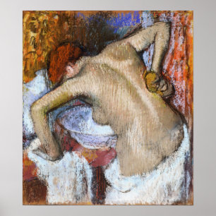 Degas - Frau wäscht ihren Rücken Poster