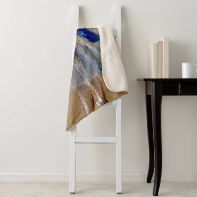 Degas Tänzer mit blauer Schleife Sherpadecke (A warm throw blanket with an elegant floral design. 
)