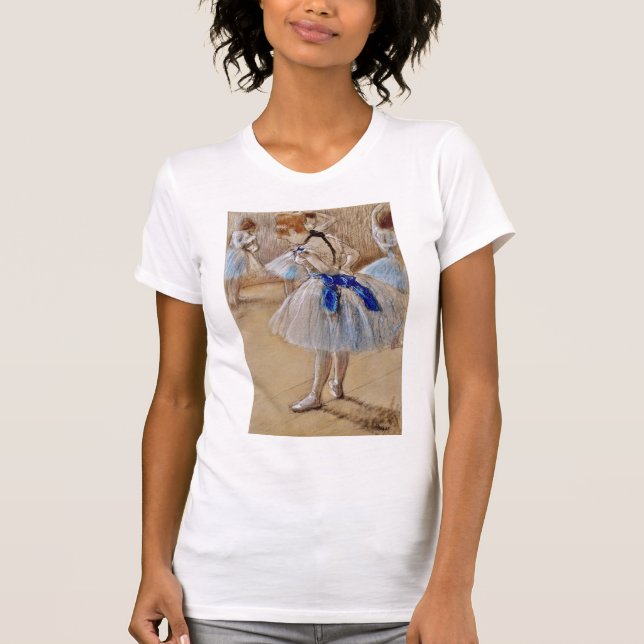 Degas Tänzer mit blauer Schleife T-Shirt (Vorderseite)