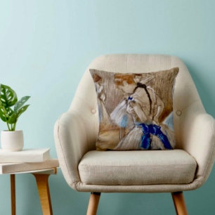 Degas Tänzerin mit blauem Band Kissen