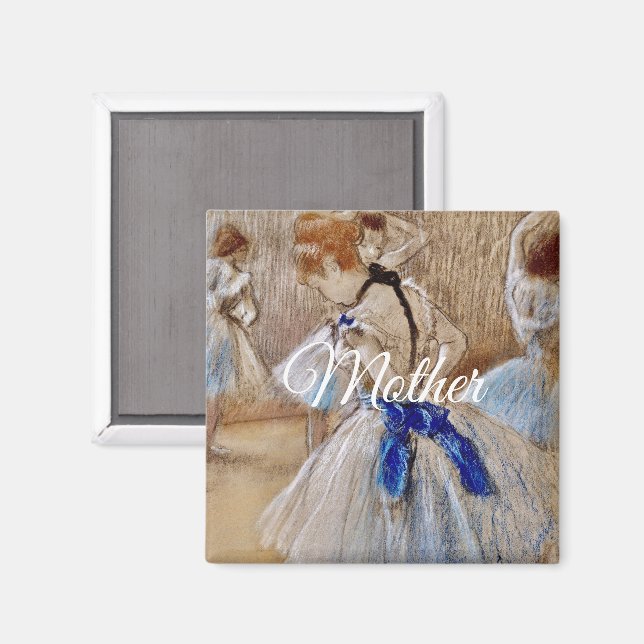 Degas Tänzerin mit blauem Band  Magnet (Vorderseite/Rückseite)