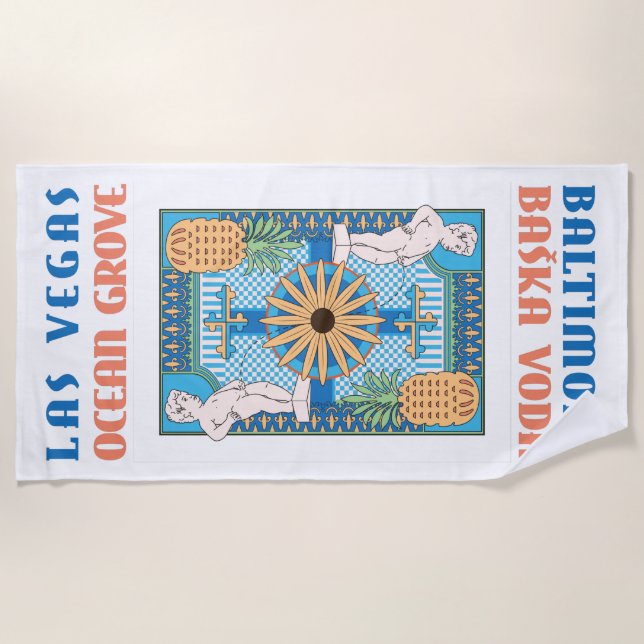 Degen Beach Towel - Blue Card Strandtuch (Vorderseite)