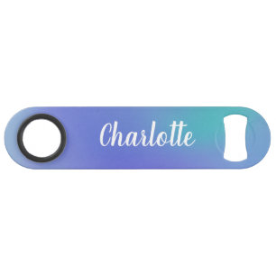 Dégradé Bleu Turquoise Aquarelle Nom Personnalisé 