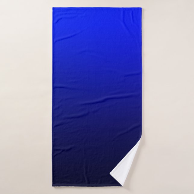 Dégradé Ombre bleu nuit noire de la marine (Serviette de bain)