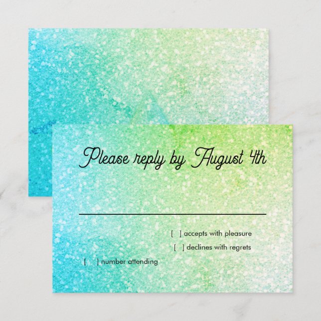 Dégradé Pailleté RSVP Turquoise Lime (Devant / Derrière)