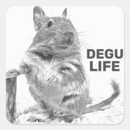 DEGU LIFE QUADRATISCHER AUFKLEBER