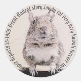 ♛ DEGU ♛ RUNDER AUFKLEBER
