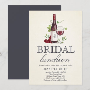 Dégustation de vin Bridal Luncheon invitation Rust