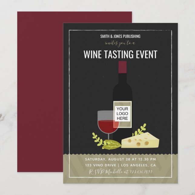 Dégustation de vins d'entreprise/ Invitation au vi (Devant / Derrière)