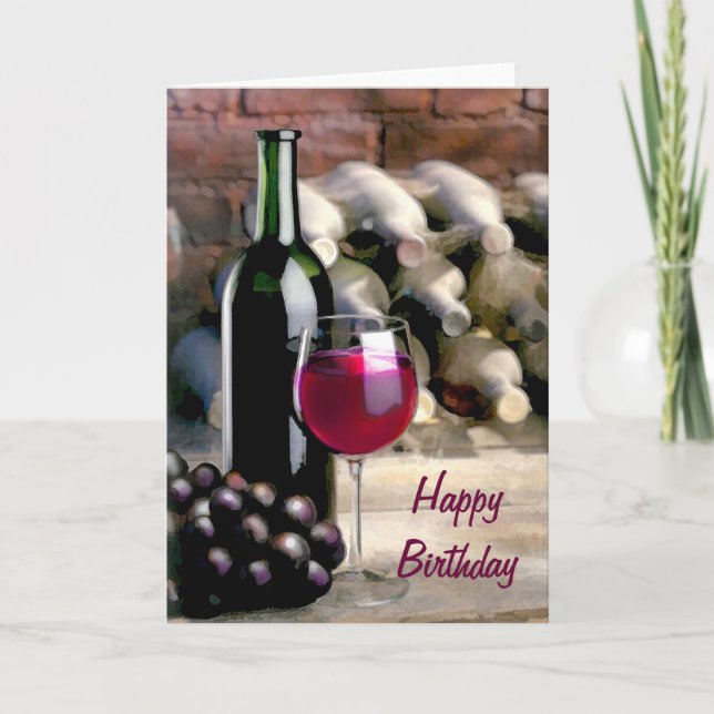 Degustationszeit zum Geburtstag Karte (Vorderseite)