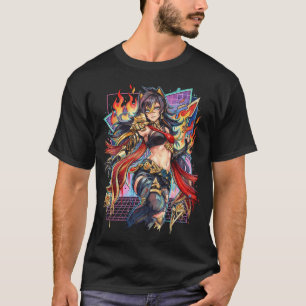 Dehya Genshin Impact Claymore Pyro Krieger Vaporwa T-Shirt