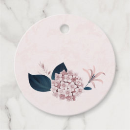 Dehydrangea und Blätter der Marine aus staubigen R Geschenkanhänger