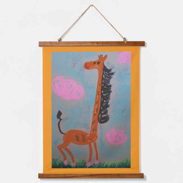 Deidre Giraffe 🦒  Wandteppich Mit Holzrahmen (Vorderseite)