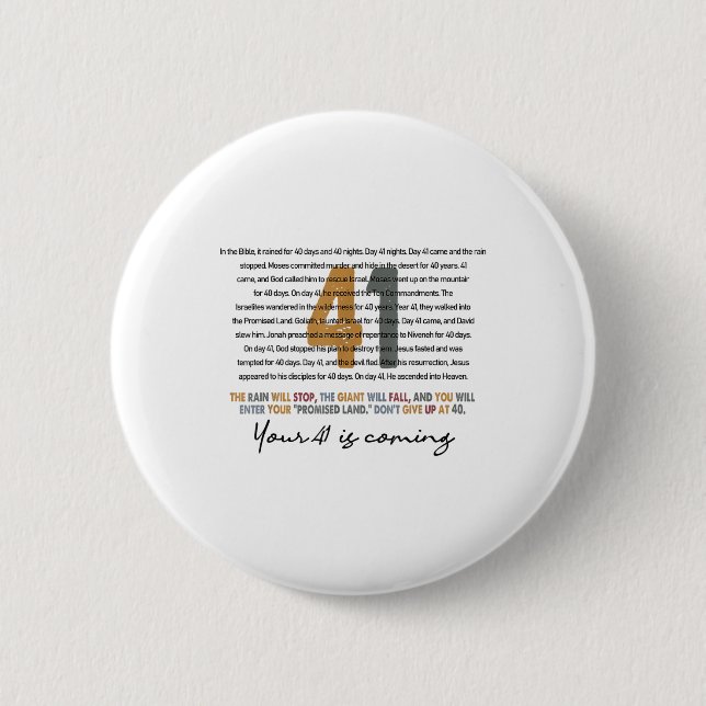 Dein 41 kommt Gottes Glaube Christlich Button (Vorderseite)