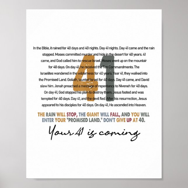 Dein 41 kommt Gottes Glaube Christlich Poster (Vorne)
