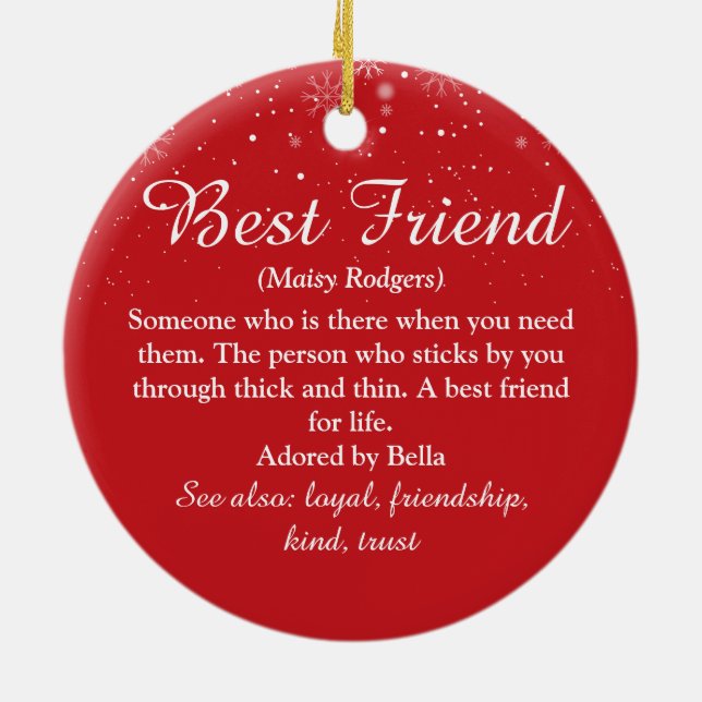 Dein bester Freund Definition Frohe Weihnachten Ro Keramik Ornament (Hinten)