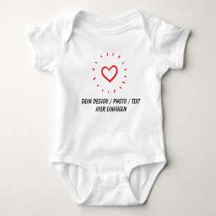 DEIN DESIGN/TEXT/FOTO-HERZ Kinderkörper Baby Strampler