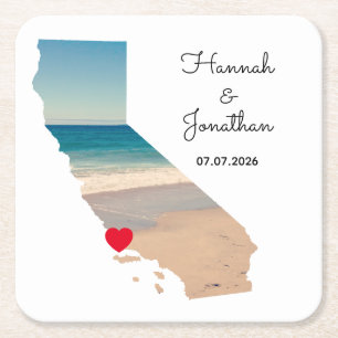 Dein eigenes Hochzeitsfoto in Kalifornien Rechteckiger Pappuntersetzer