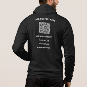 Dein Firmenlogo mit individuellem Text und QR-Code Hoodie