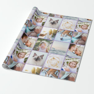 Dein Foto benutzerdefiniertes Raster Collage Laven Geschenkpapier