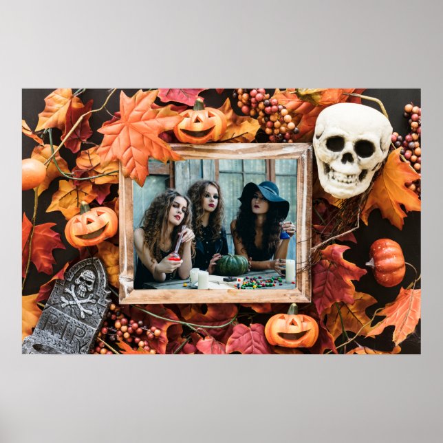 DEIN FOTO in einem Halloween-Rahmen-Sonderposter Poster (Vorne)