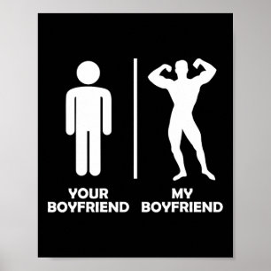 Dein Freund hat mein lustiges Bodybuilding Gym Des Poster