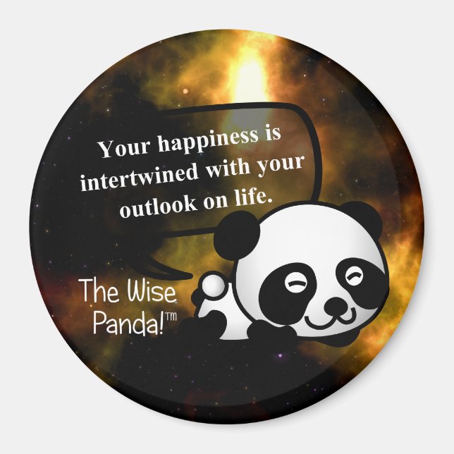 Dein Glück hängt von deiner Lebensaussicht ab Magnet (Vorne)