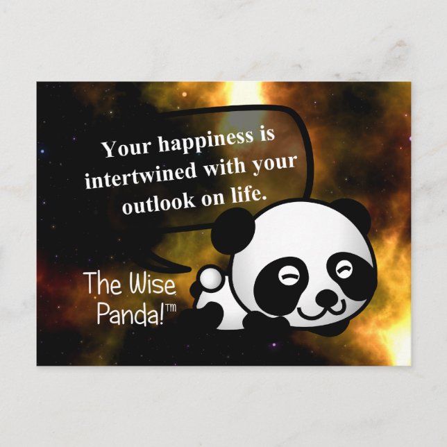 Dein Glück hängt von deiner Lebensaussicht ab Postkarte (Vorderseite)