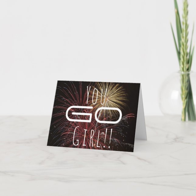 Dein Go Girl! Fireworks Herzlichen Glückwunschkart Karte (Vorderseite)