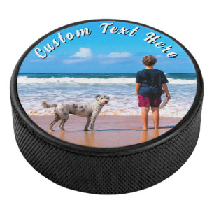Dein Haustier-Foto-Hockey-Puck-Geschenk mit person Eishockey Puck