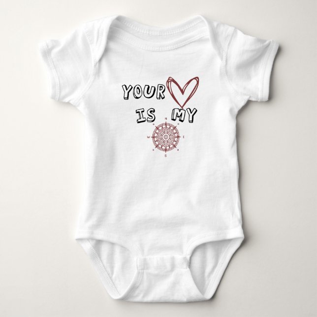Dein Herz ist mein Kompass Baby Strampler (Vorderseite)