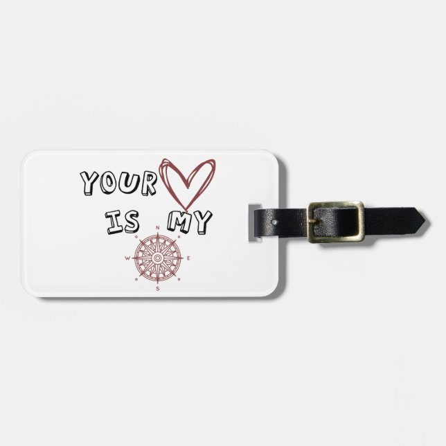Dein Herz ist mein Kompass Gepäckanhänger (Vorderseite horizontal)