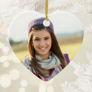 Dein Herzfoto für Teenager mit zwei Seiten Keramik Ornament