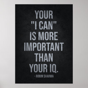 Dein I CAN vs IQ - Erfolgsstornieren Motivierend Poster